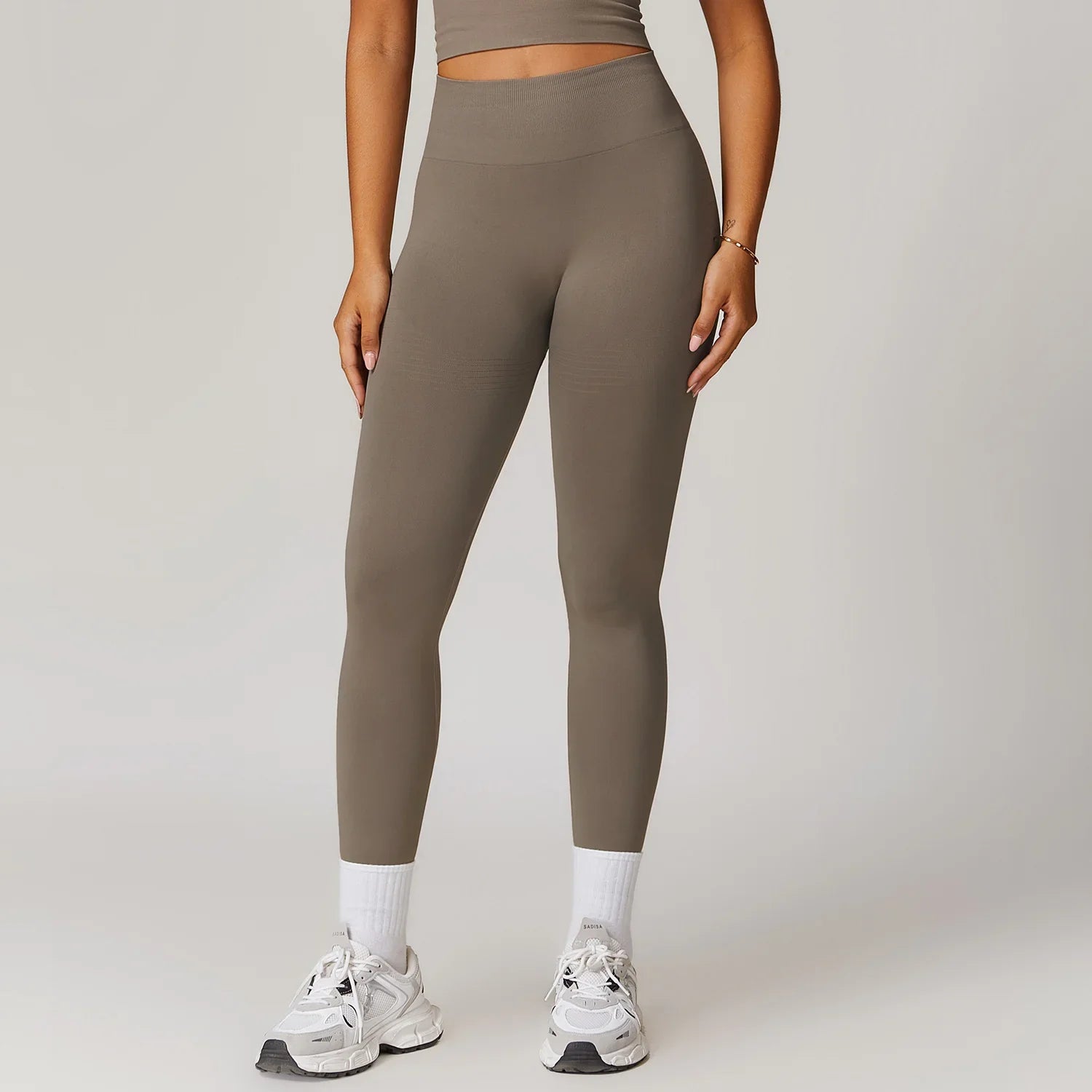 High-Waisted Butt-Lifting Yoga Pants with Ribbed Waistband for Tummy Control and Fitnes eprolo