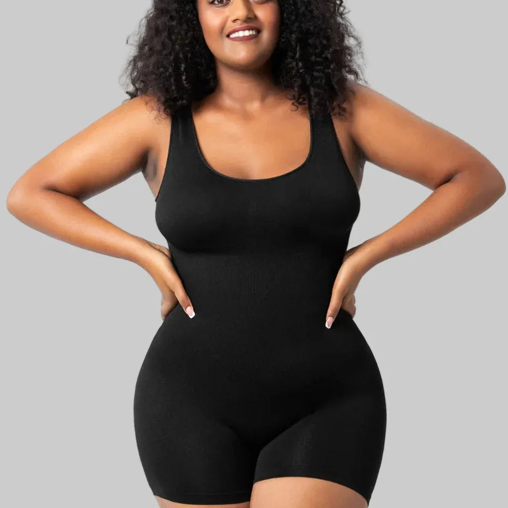 Scoop Neck Wide Strap Shaping Romper eprolo