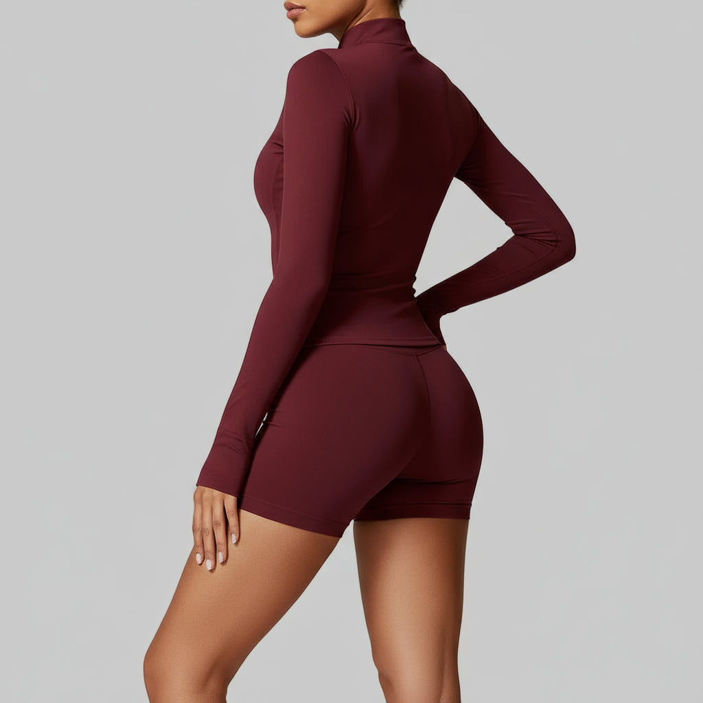 Sculpt Motion Zip Stand-Up Set – Ensemble top zippé col montant & short eprolo