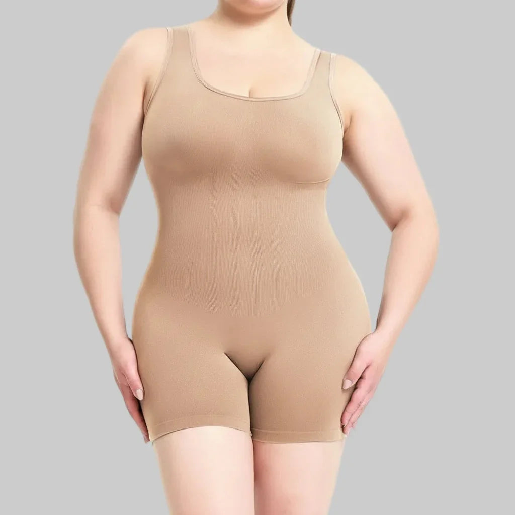 Scoop Neck Wide Strap Shaping Romper eprolo