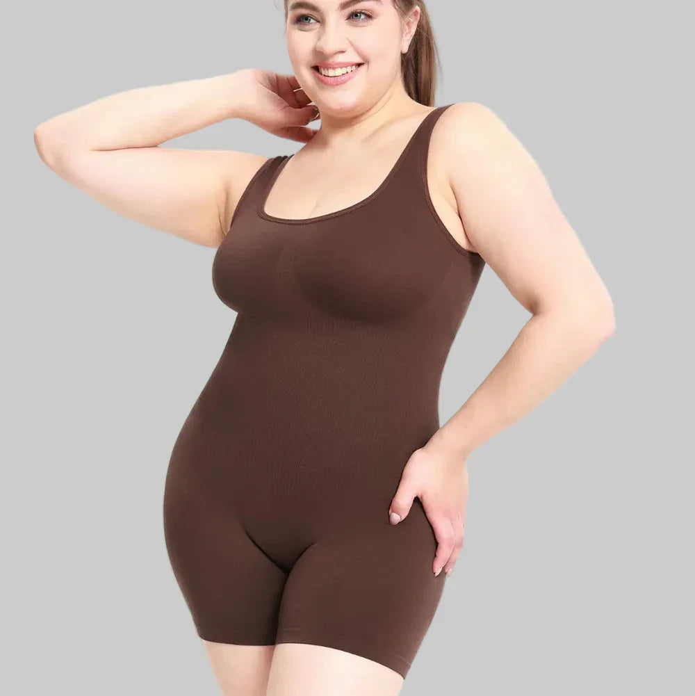 Scoop Neck Wide Strap Shaping Romper eprolo