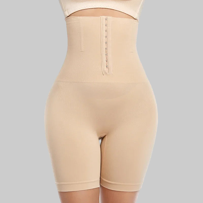 High Waist Abdominal Pants Women's Postpartum Corset Belly Raise Hip Leggings Buckle Adjustment Seamless Boxer Large Size Body Shaper Pants eprolo